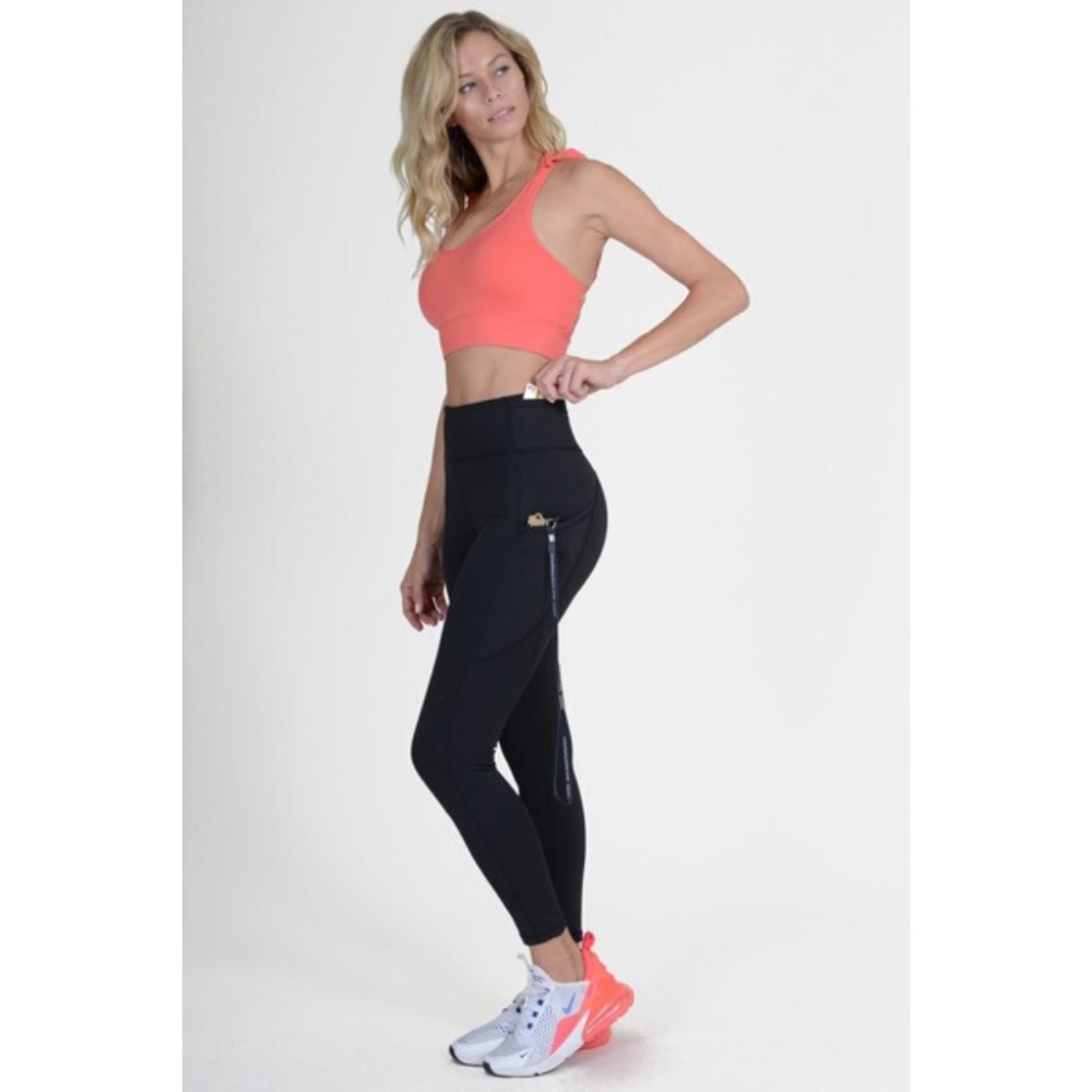 Women's High Waist Tech Pocket Workout Leggings BK - Picture 3 of 7